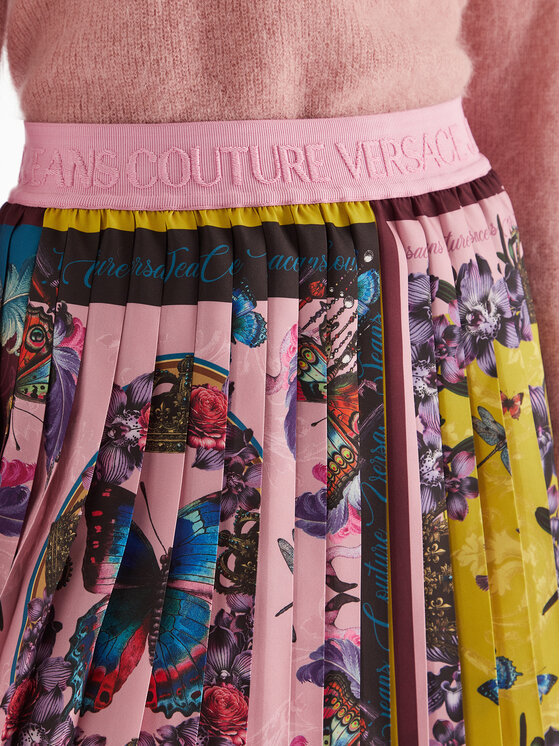 Versace Jeans Patterned Skirt In Pink