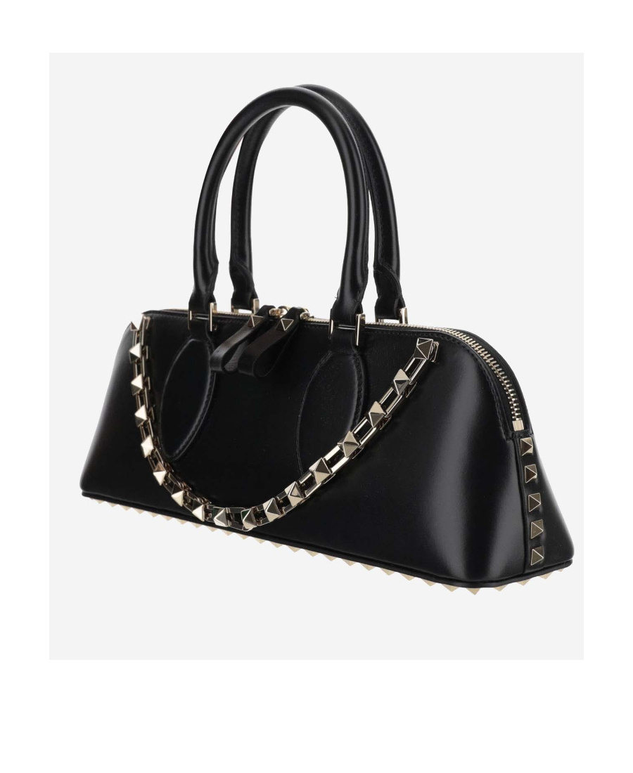 Valentino Rockstud East-west Leather Tote Bag In Black