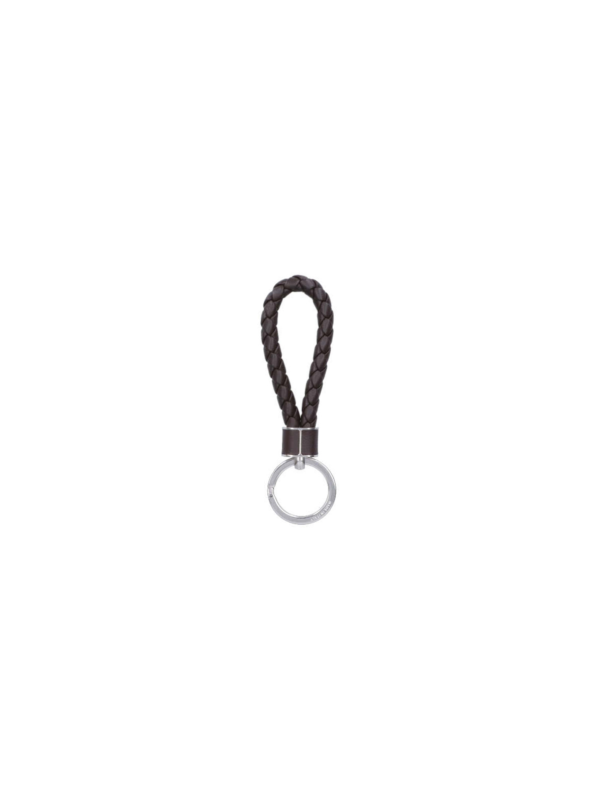 Bottega Veneta Intrecciato Leather Keyring In Black
