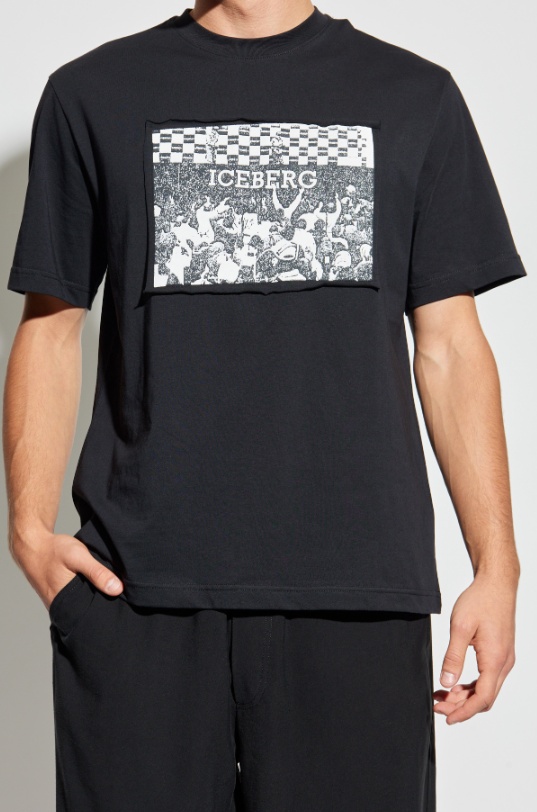 Iceberg Graphic-print Patch T-shirt In Black