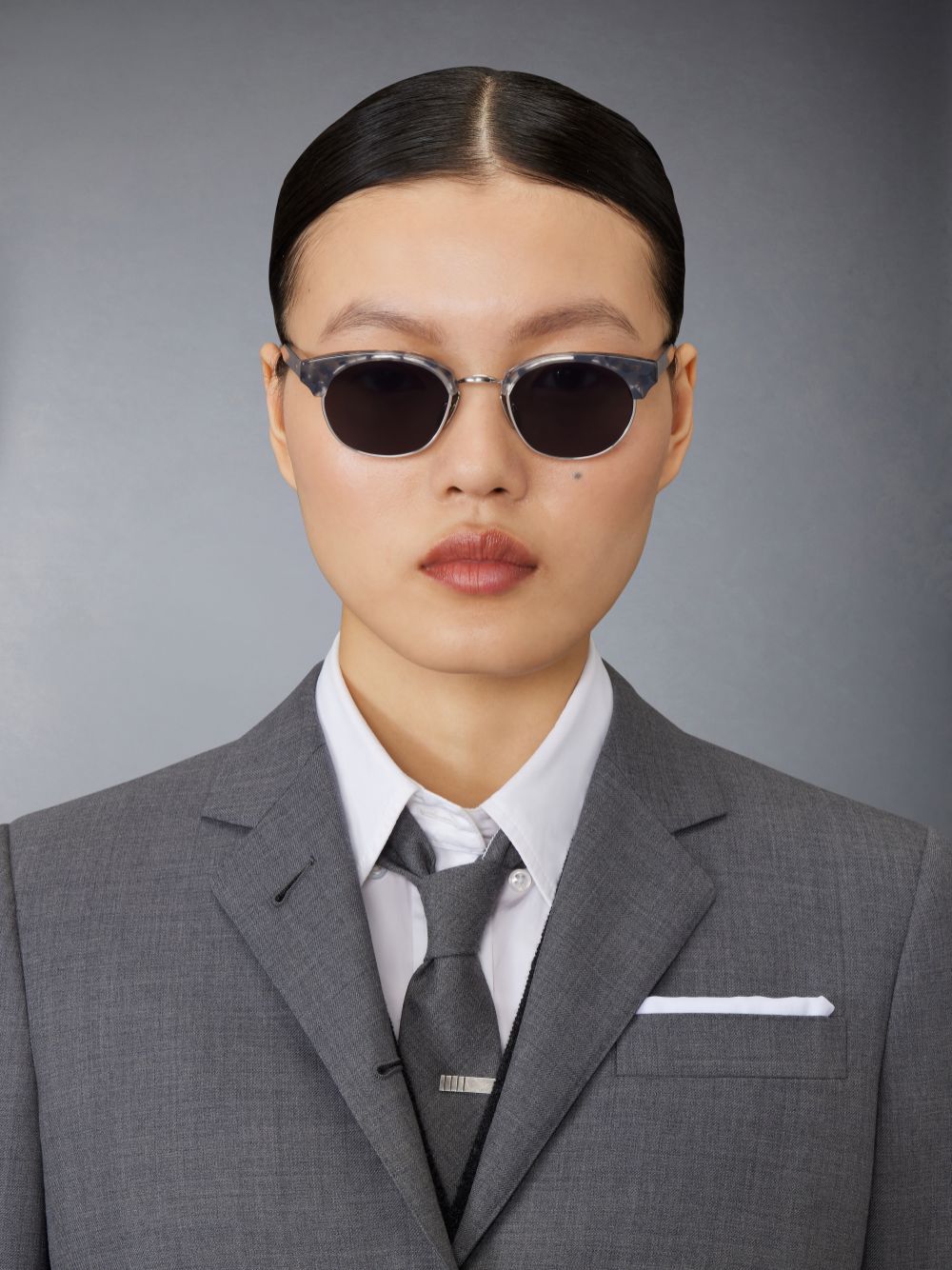 Thom Browne Eyewear Round Frame Sunglasses In Black