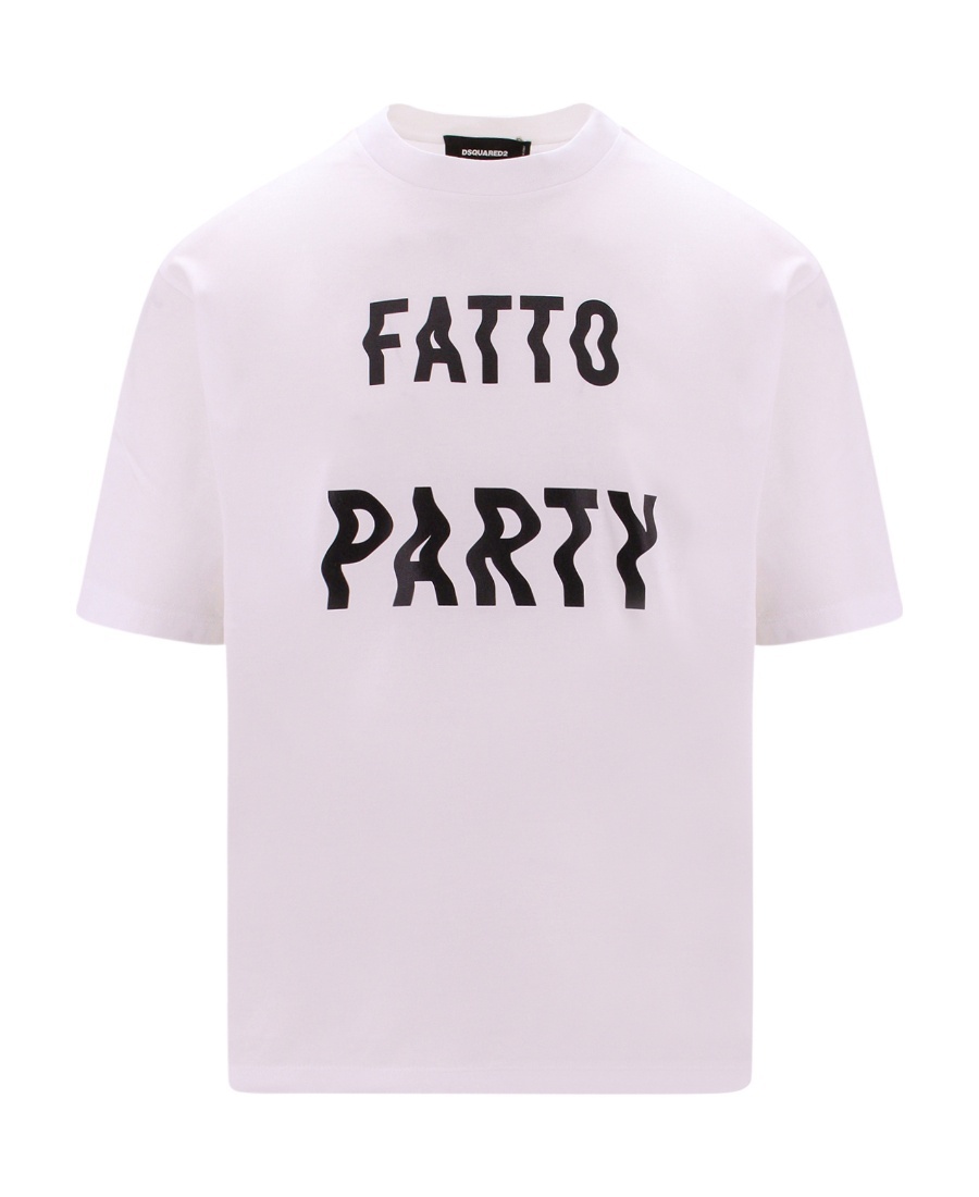 Dsquared2 Men's Cotton Text Printed T Shirt In White