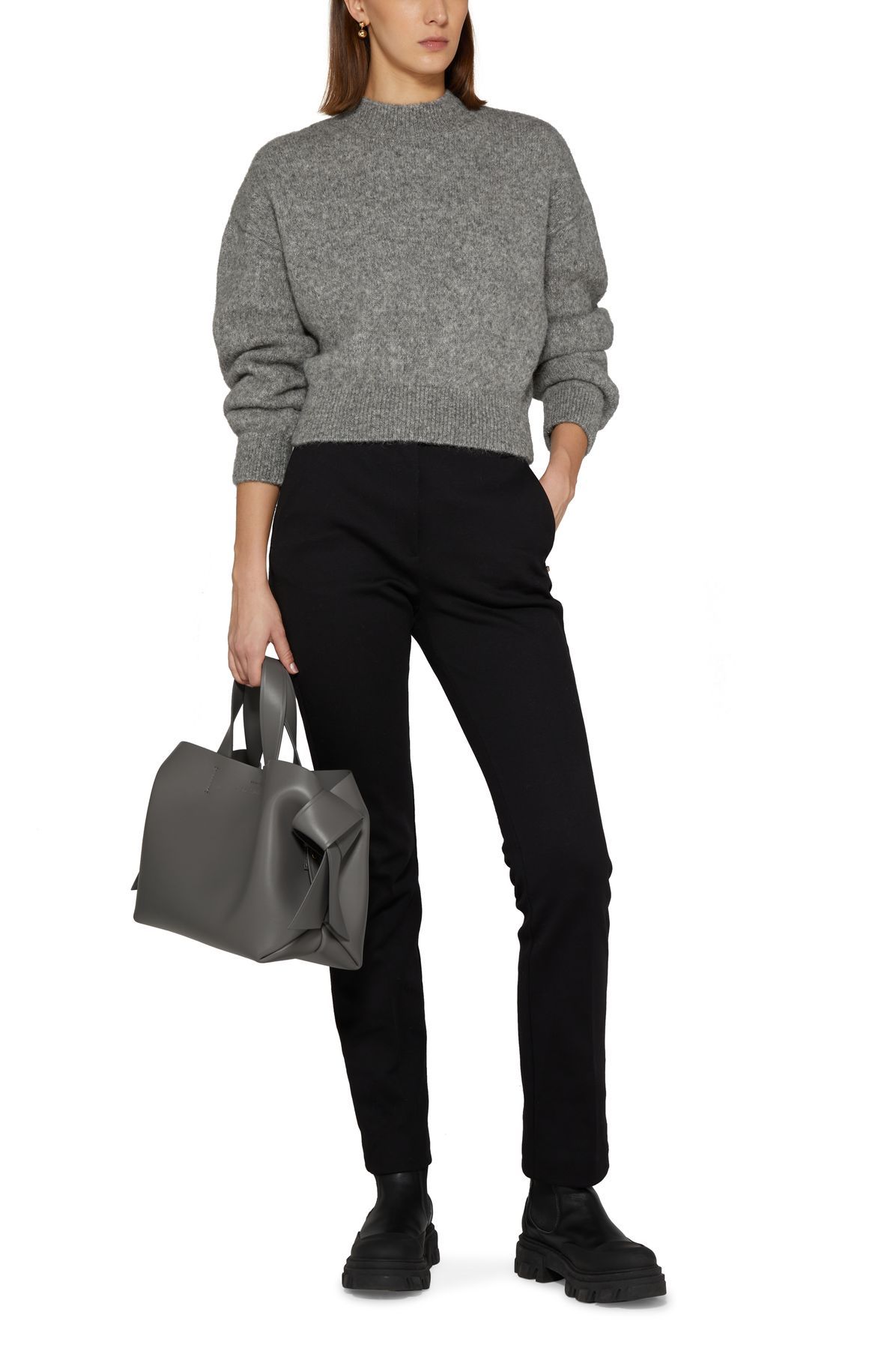 Jacquemus Logo Intarsia Knit Jumper In Gray