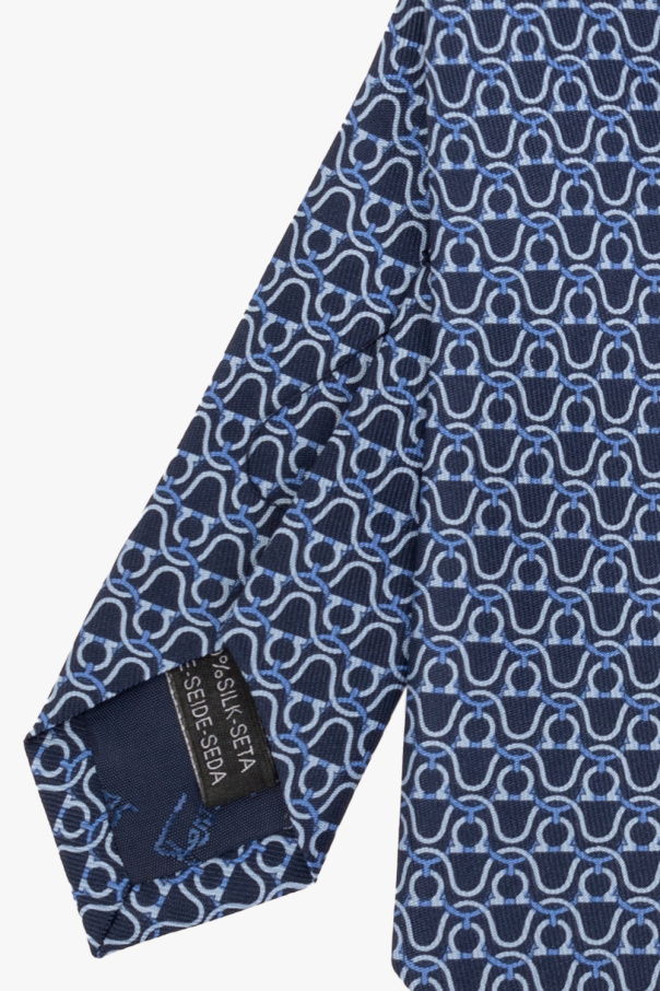 Ferragamo Logo Tie In Blue