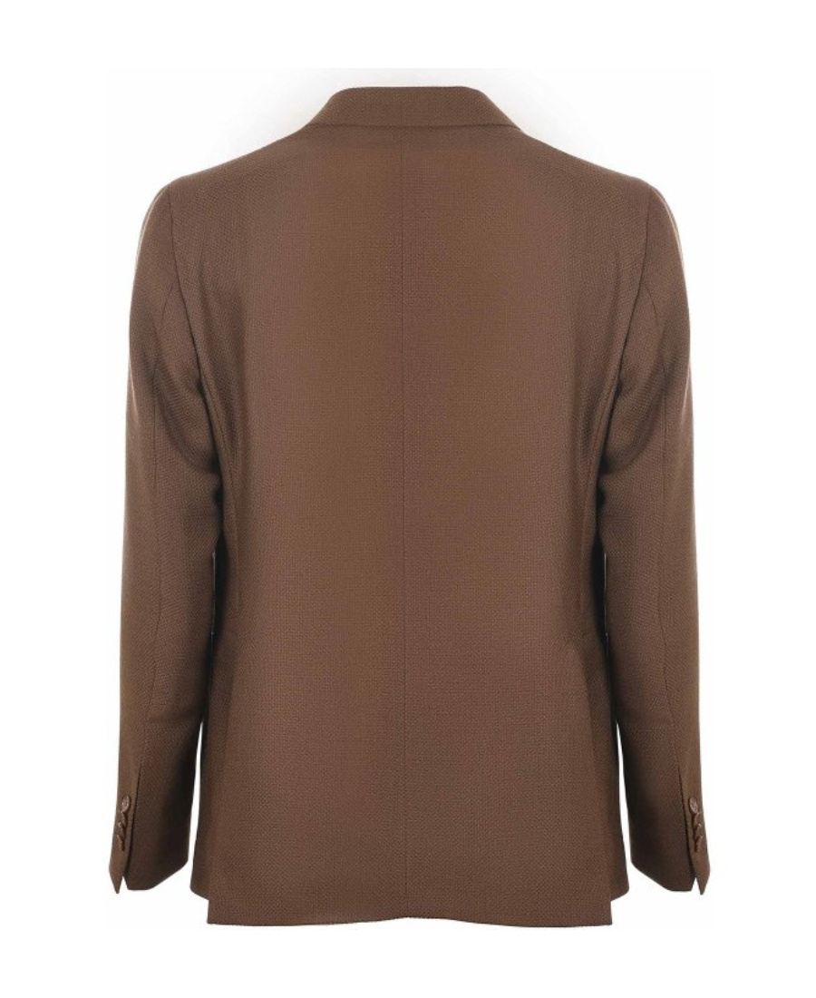 Tagliatore Deconstructed Wool Blazer In Brown