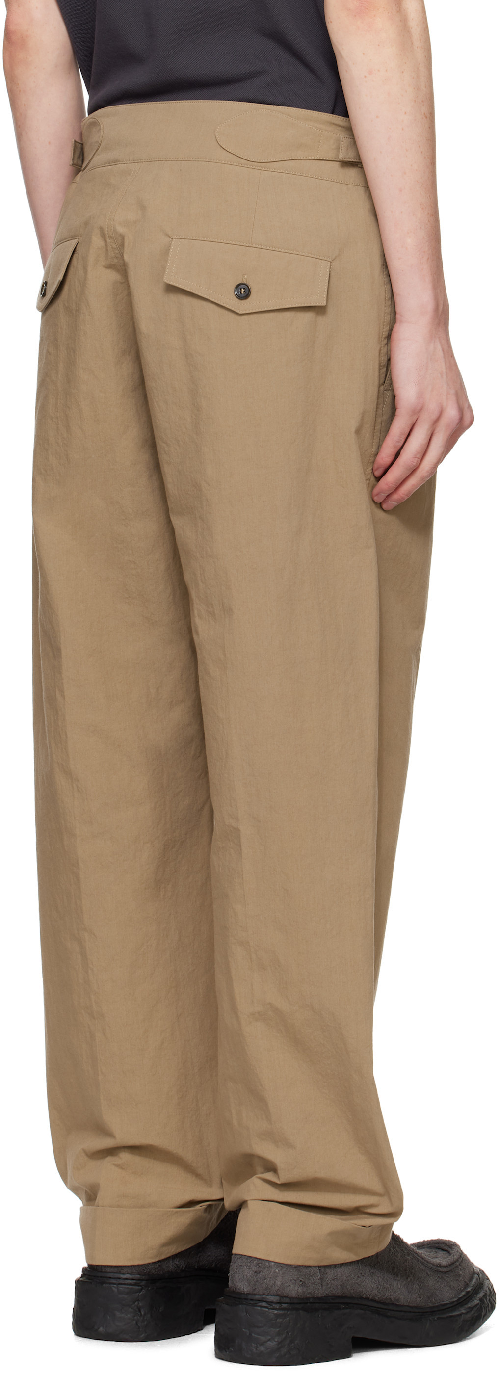 Craig Green Tan Double Pleat Trousers In Brown