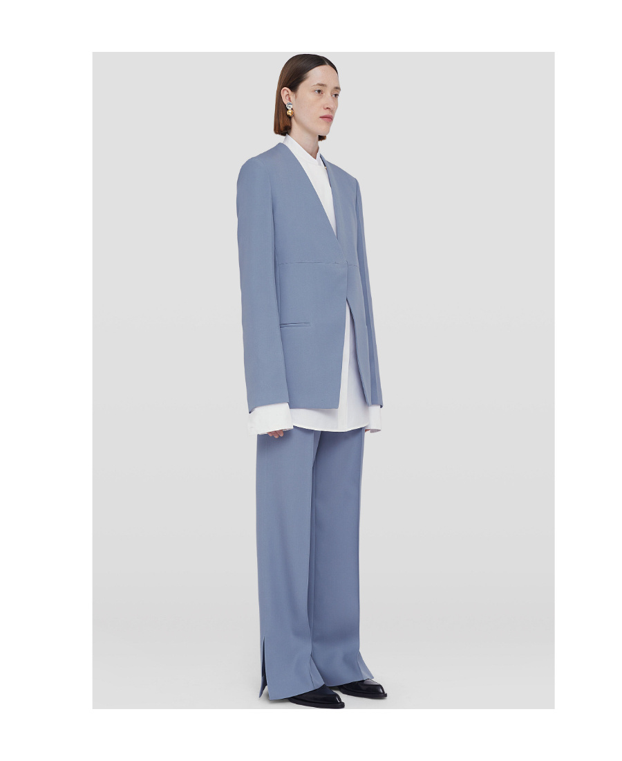 Jil Sander Open-back Wool Blazer In Blue