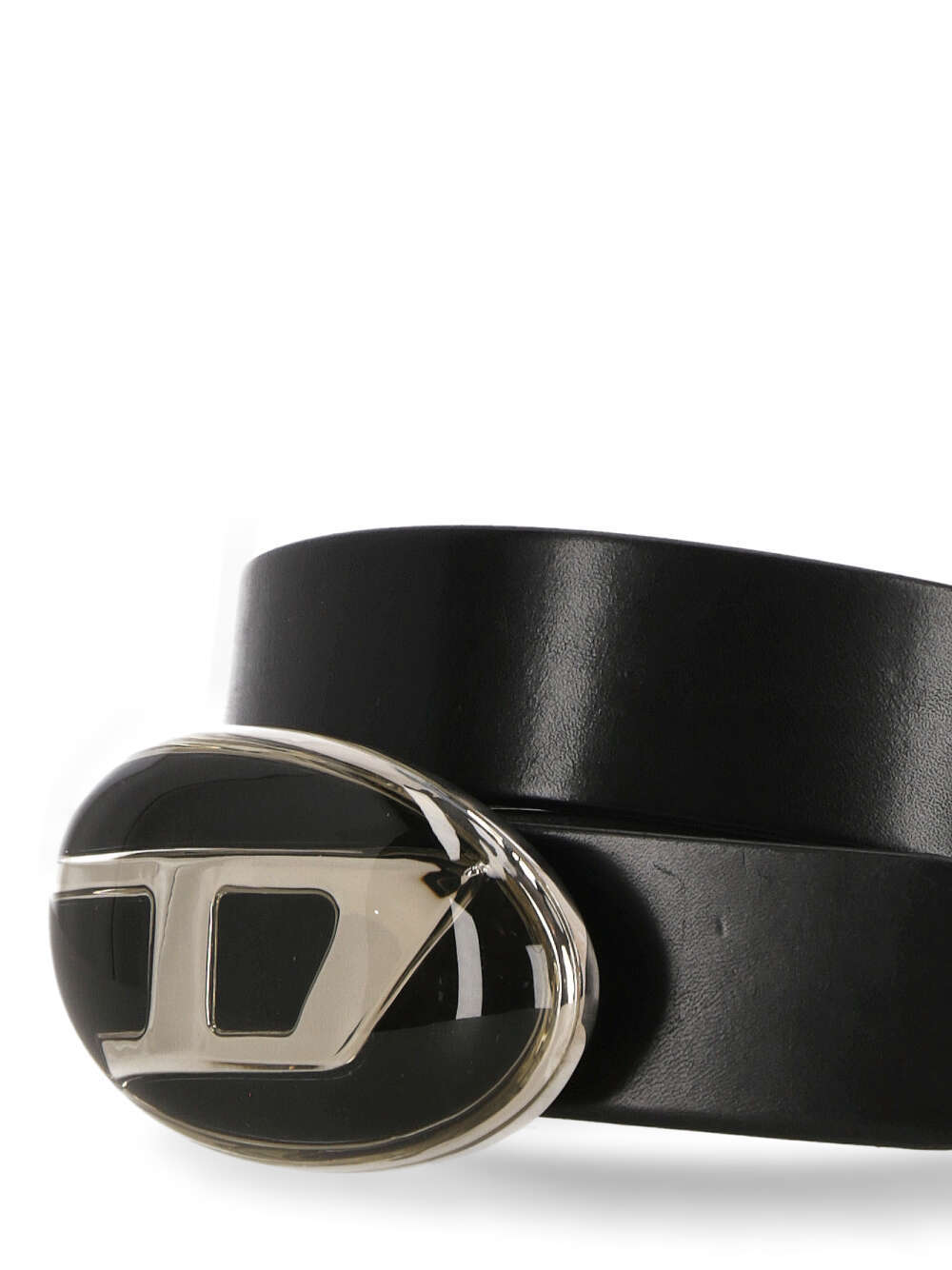 Diesel B-1dr-rr Leather Belt In Black