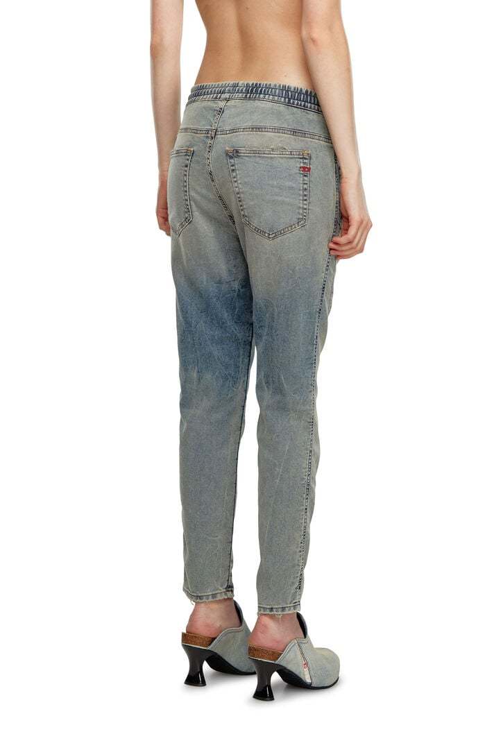 Diesel Bleached Tapered Jeans In Gray