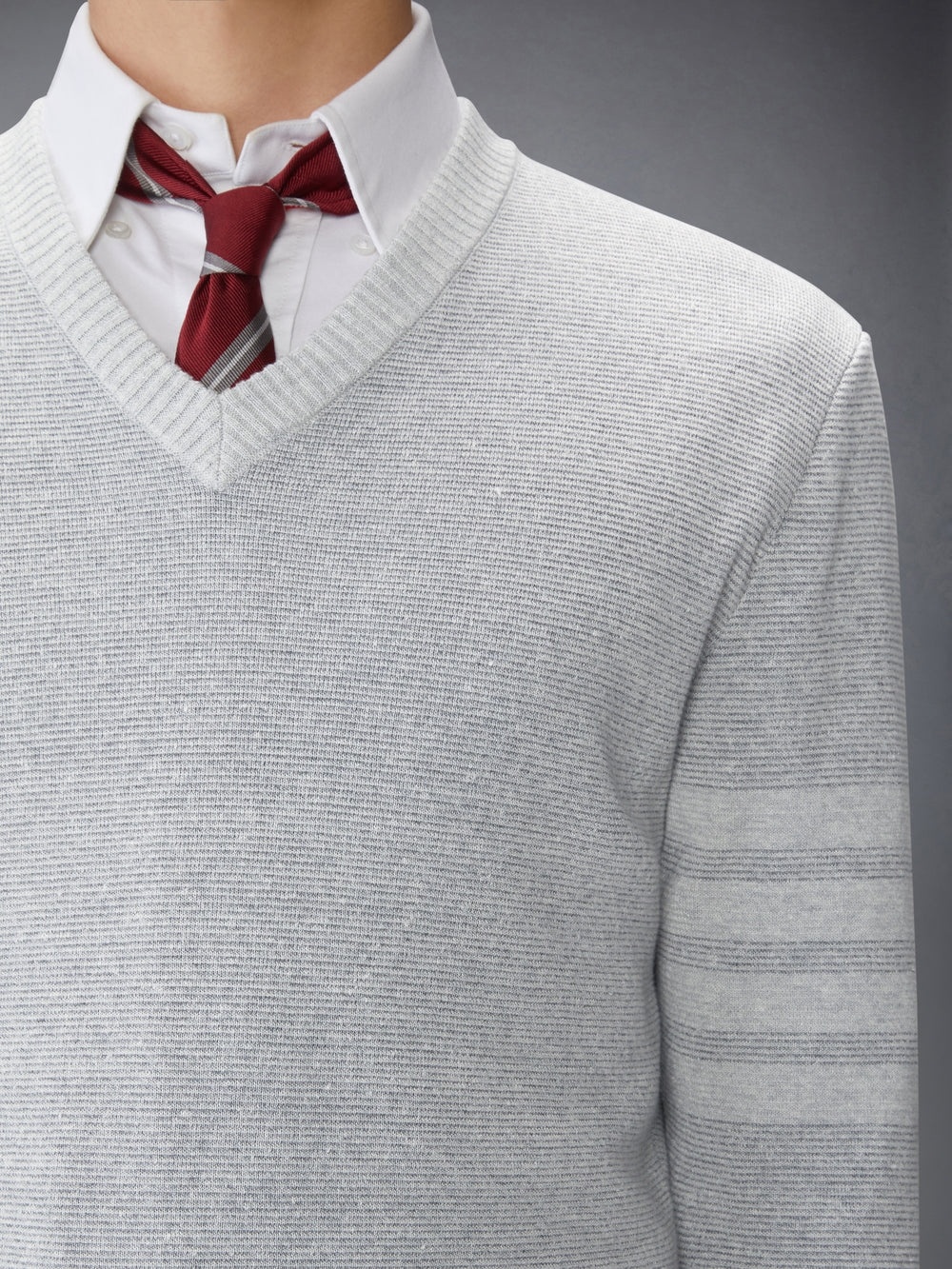 Thom Browne 4-bar Stripe V-neck Sweater