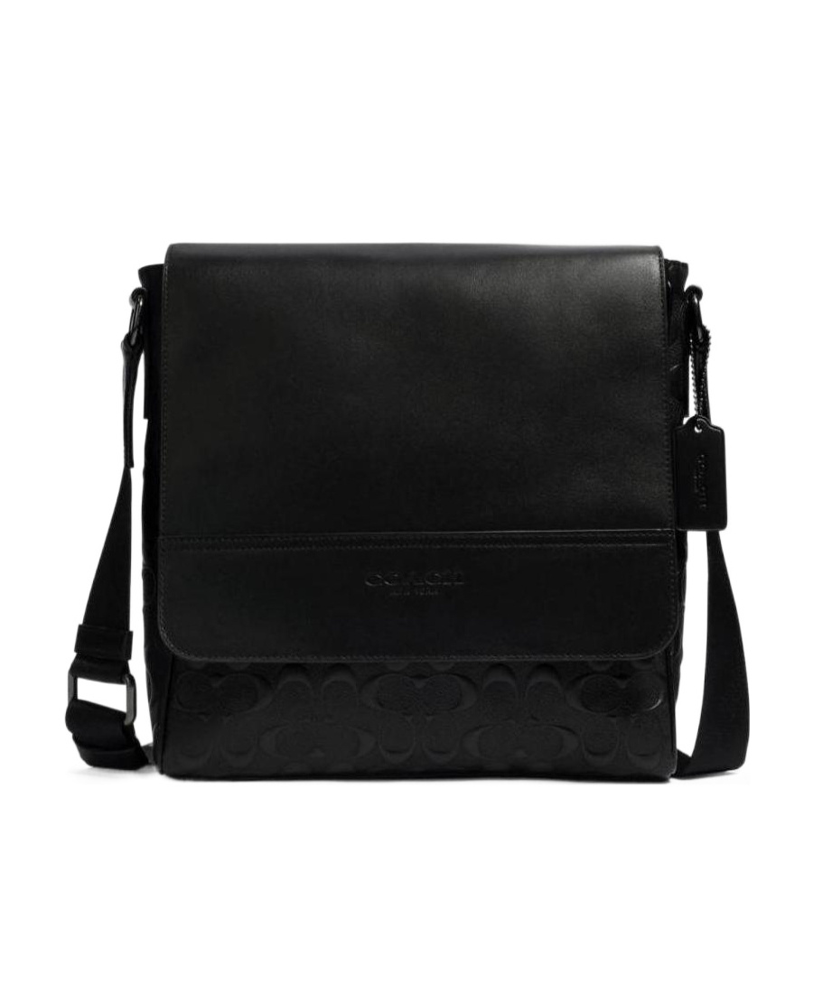 Coach Logo Strap Satchel In Black
