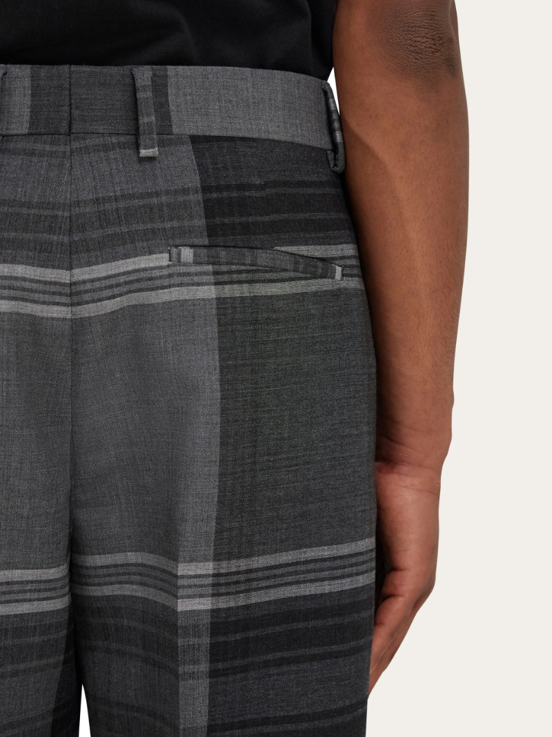 Ferragamo Checked Tailored Trousers In Multi