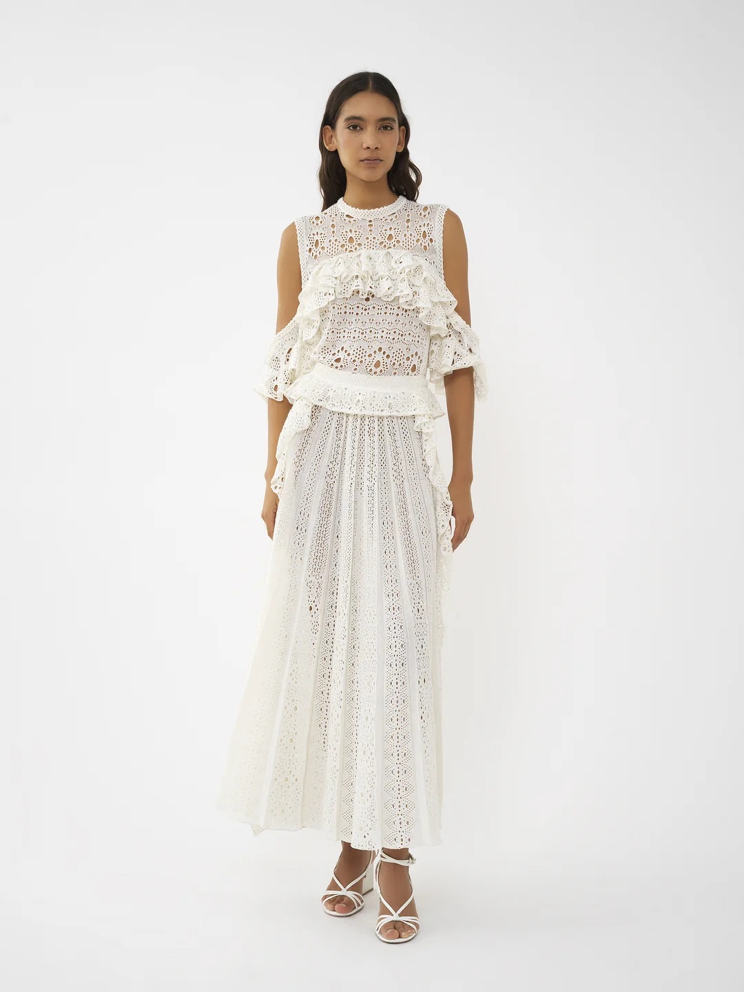 Chloé Flounce Skirt In White