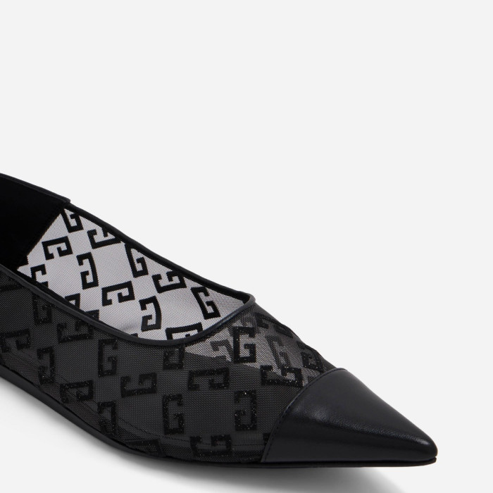 Givenchy Mesh Pointed Ballerina Shoes In Black