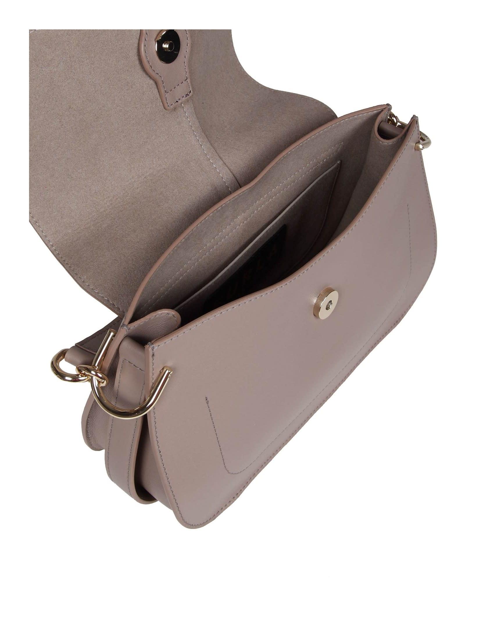 Furla Cream Leather Flow Bag In Nude