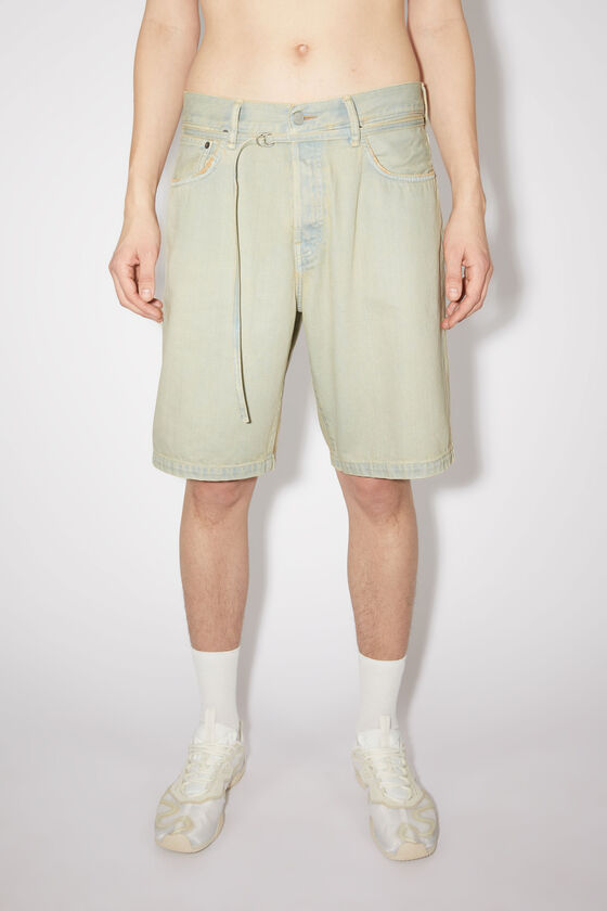 Acne Studios Wide-leg Denim Shorts In Blue