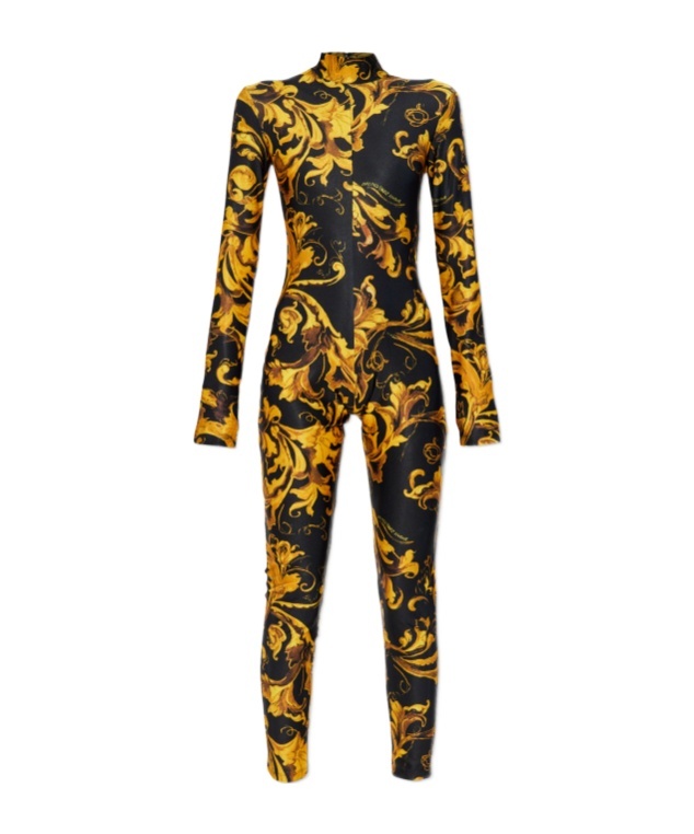 Versace Jeans Baroque-print High-neck Jumpsuit In Multi