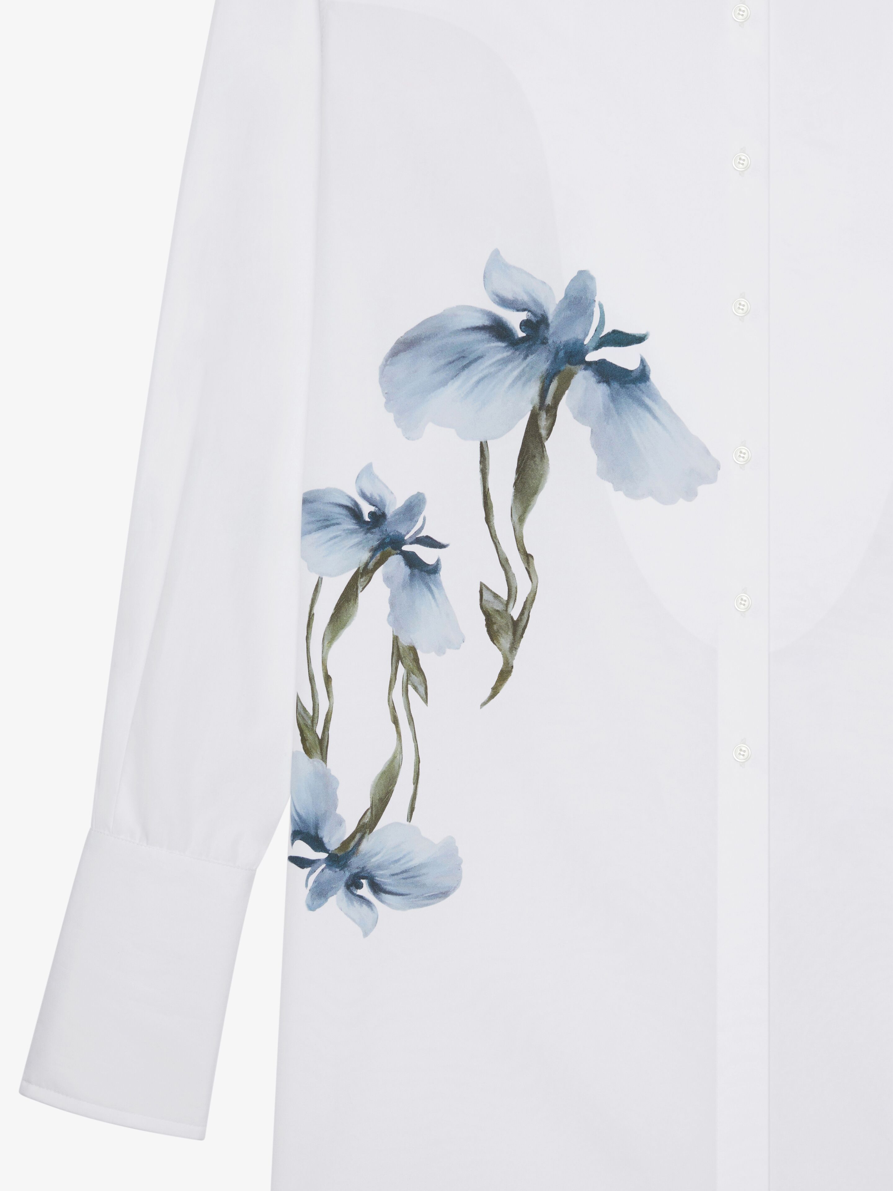 Givenchy Floral-print Cotton Shirt In White