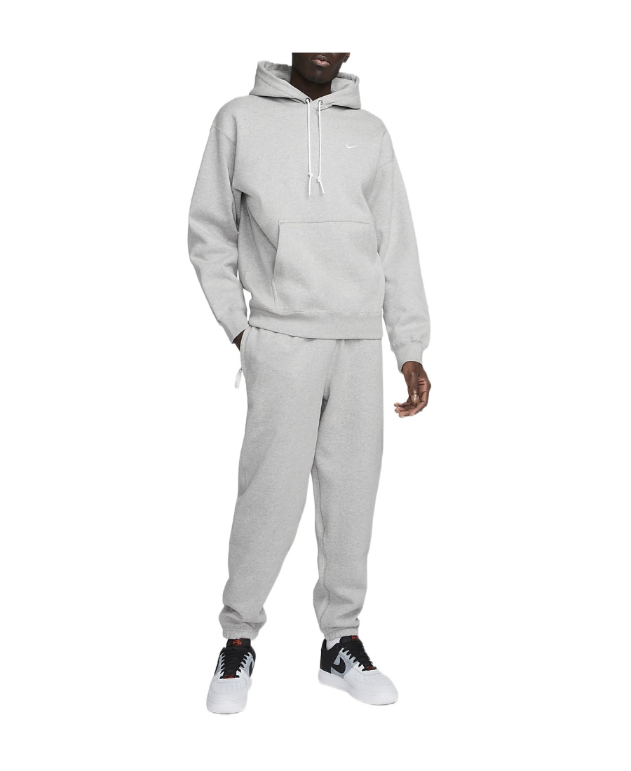 Nike Logo-embroidery Cotton Hoodie In Gray