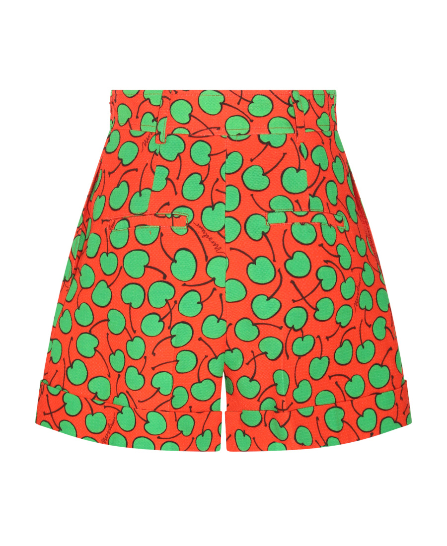 Moschino Cherry Print High Waist Shorts In Green