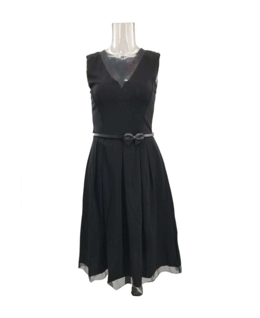 Max Mara Pleated Detail Dress In Black