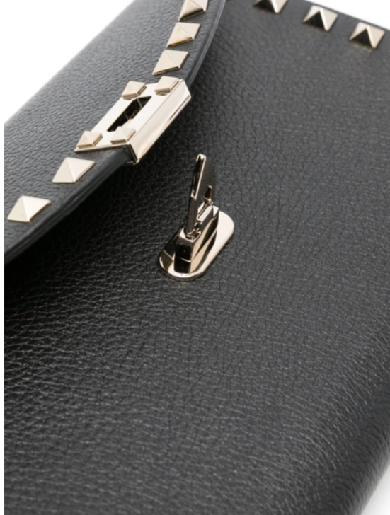 Valentino Garavani Women Leather Rockstud Mini Bag With Strap In Black
