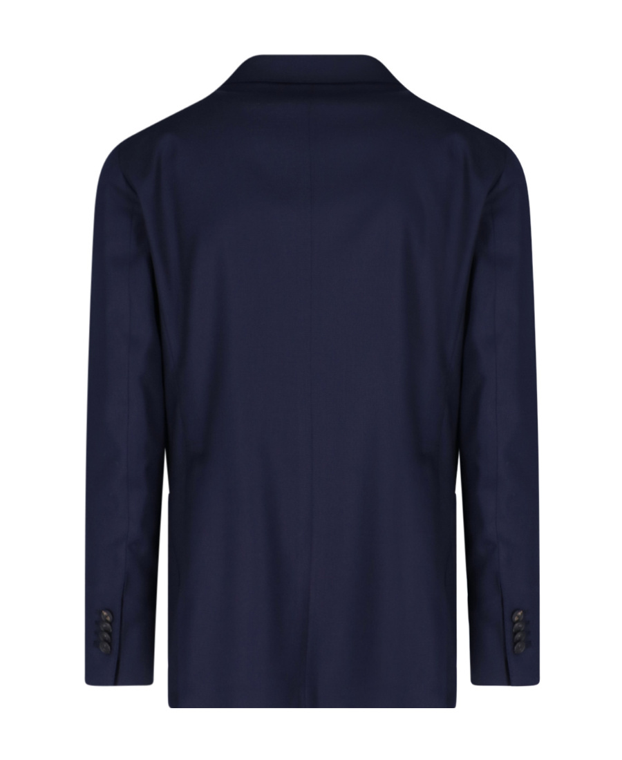 Tagliatore Montecarlo Blue Single-breasted Jacket With Notched Revers In Silk Man In Black