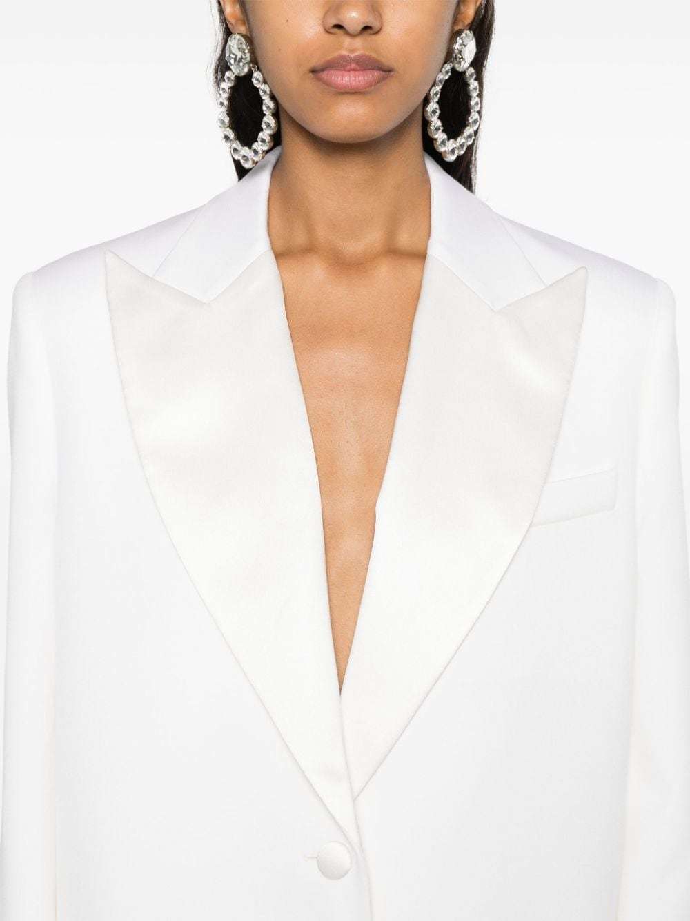 Magda Butrym Single-breasted Wool Blazer In White