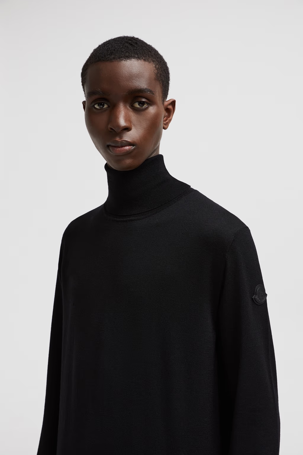 Moncler Men's Virgin Wool Turtleneck Sweater In Black