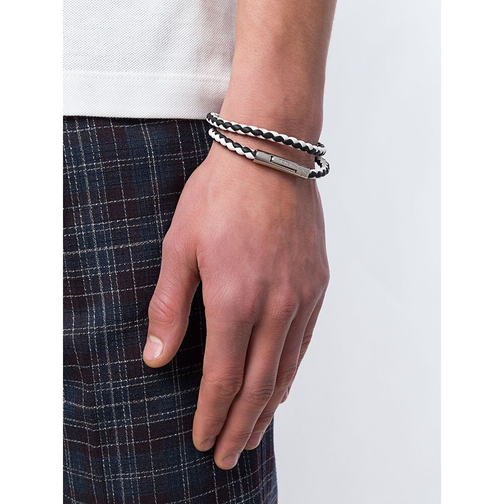 Tod's Men Mycolors 2-turn Leather Bracelet In White