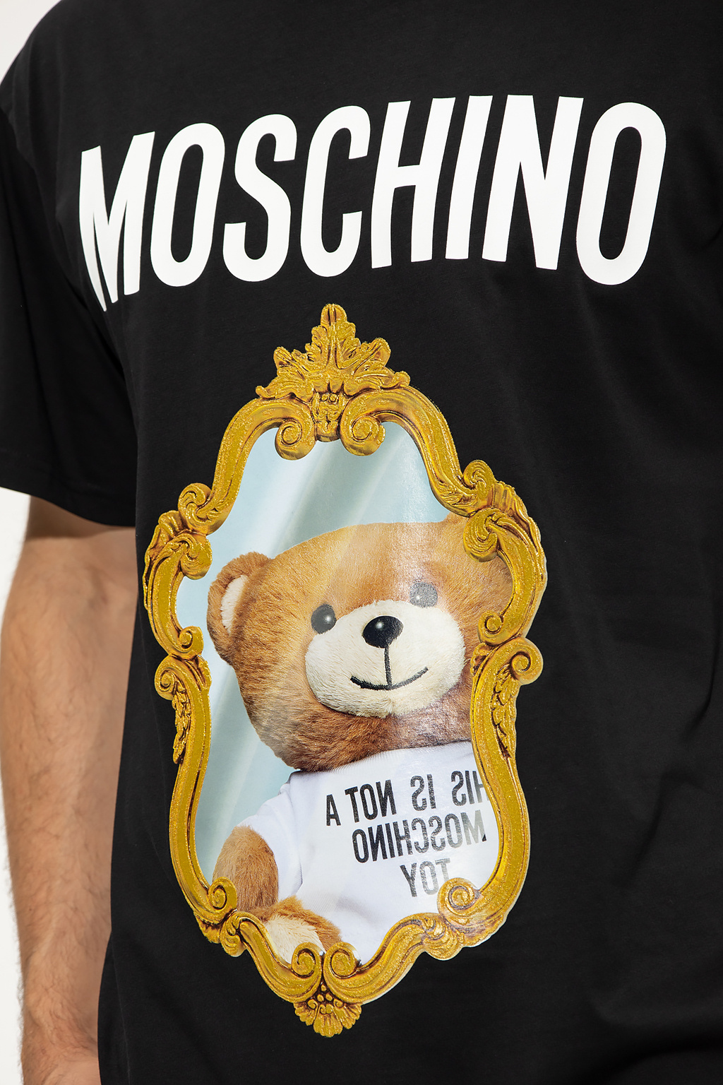 Moschino Item O-neck Short-sleeved T-shirt In Black