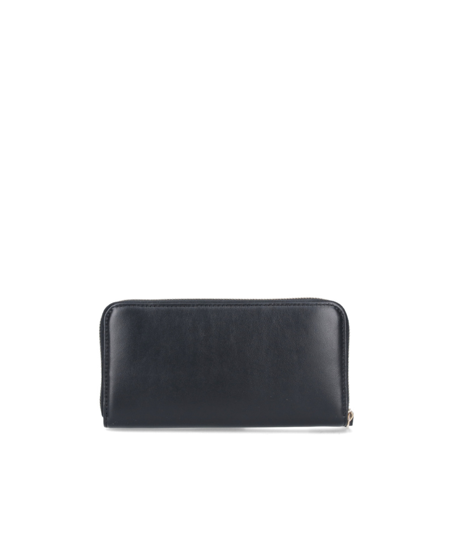 Chloé Sense Logo-embroidered Leather Wallet In Black