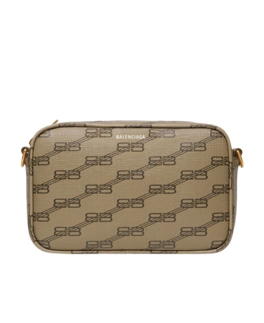 Balenciaga Signature Bb Monogram Small Camera Bag In Brown