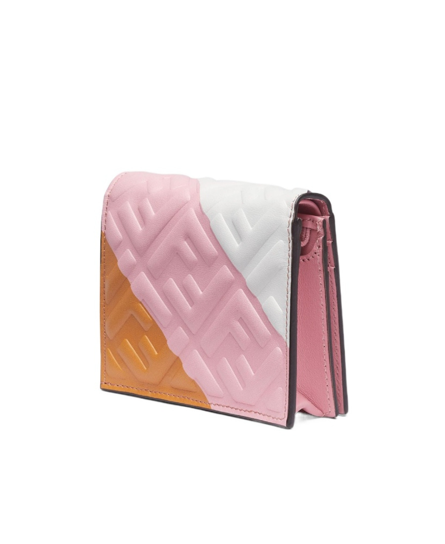 Fendi Baguette Small Double Fold Wallet In White