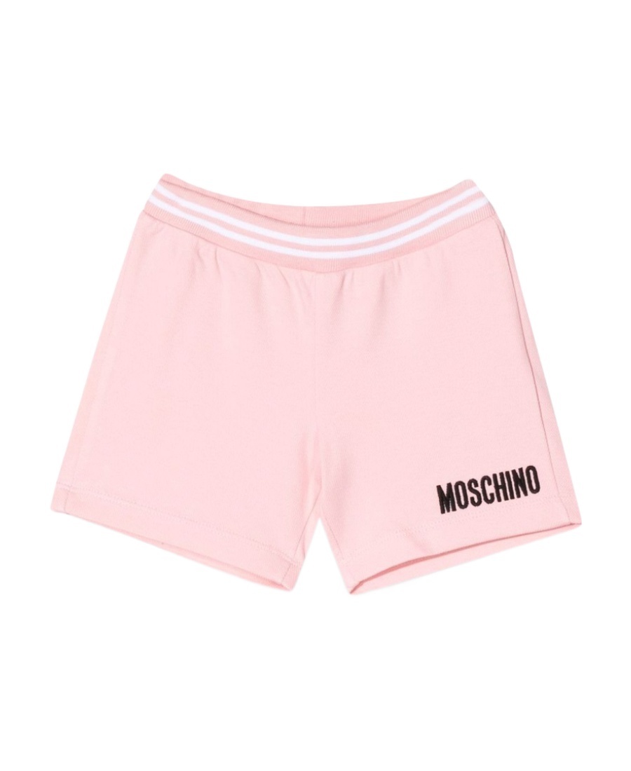 Moschino Logo-embroidered Teddy Shorts In Pink