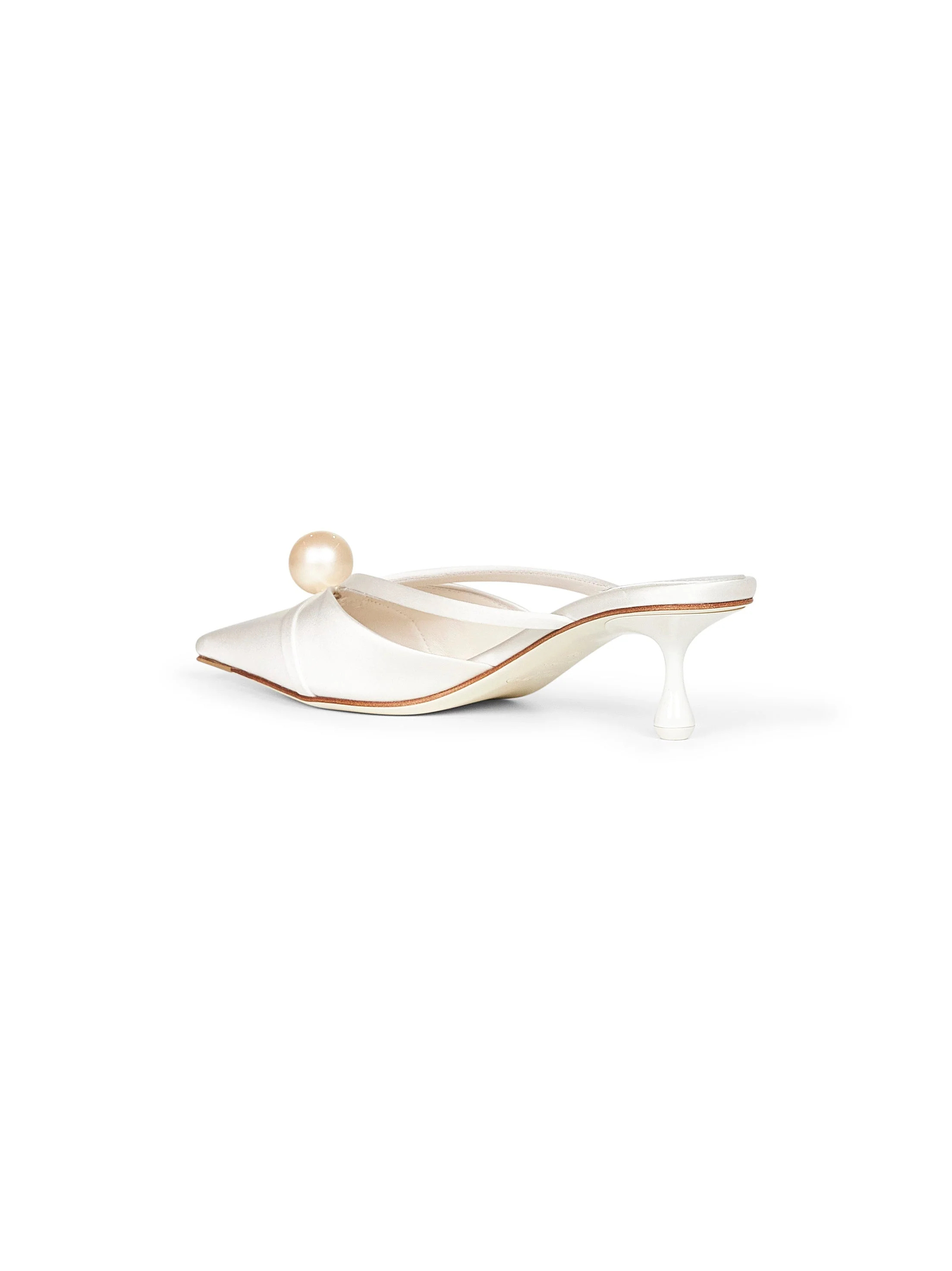 Jimmy Choo 50mm Pearl-embellished Pointed-toe Mules In Neutral