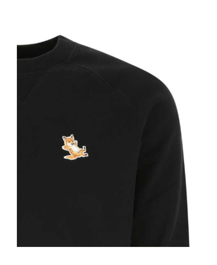Shop Maison Kitsuné Chillax Fox Patch Sweatshirt In Black