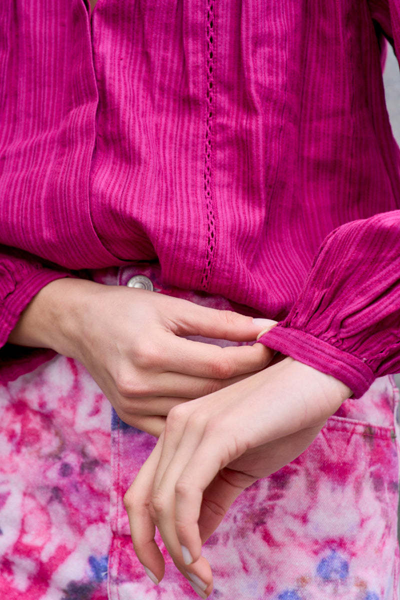 Shop Isabel Marant Étoile Long-sleeved Blouse In Red