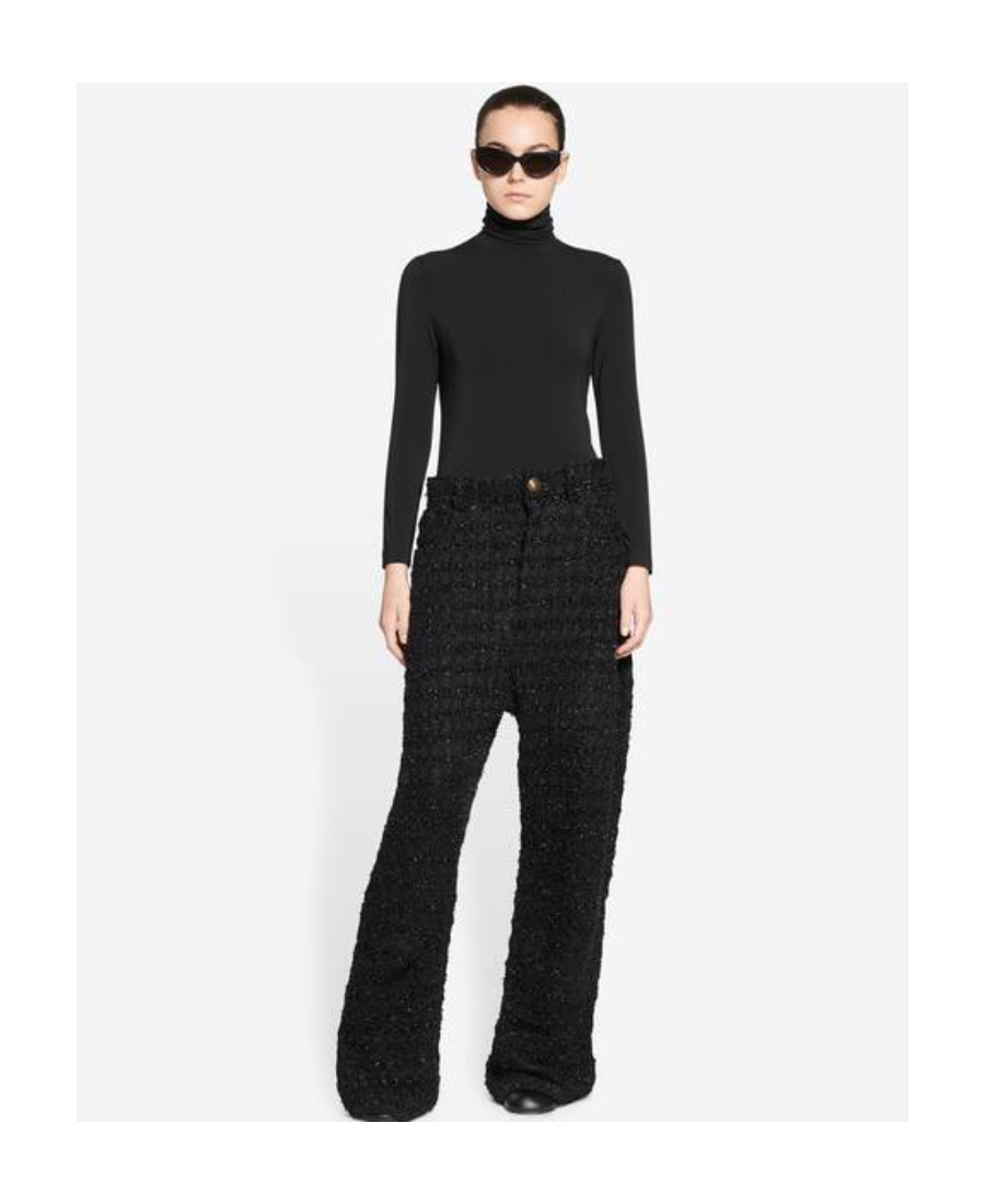 Balenciaga Large Baggy Trousers In Wool Blend In Black