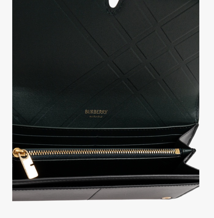 Burberry Logo-lettering Leather Wallet In Black