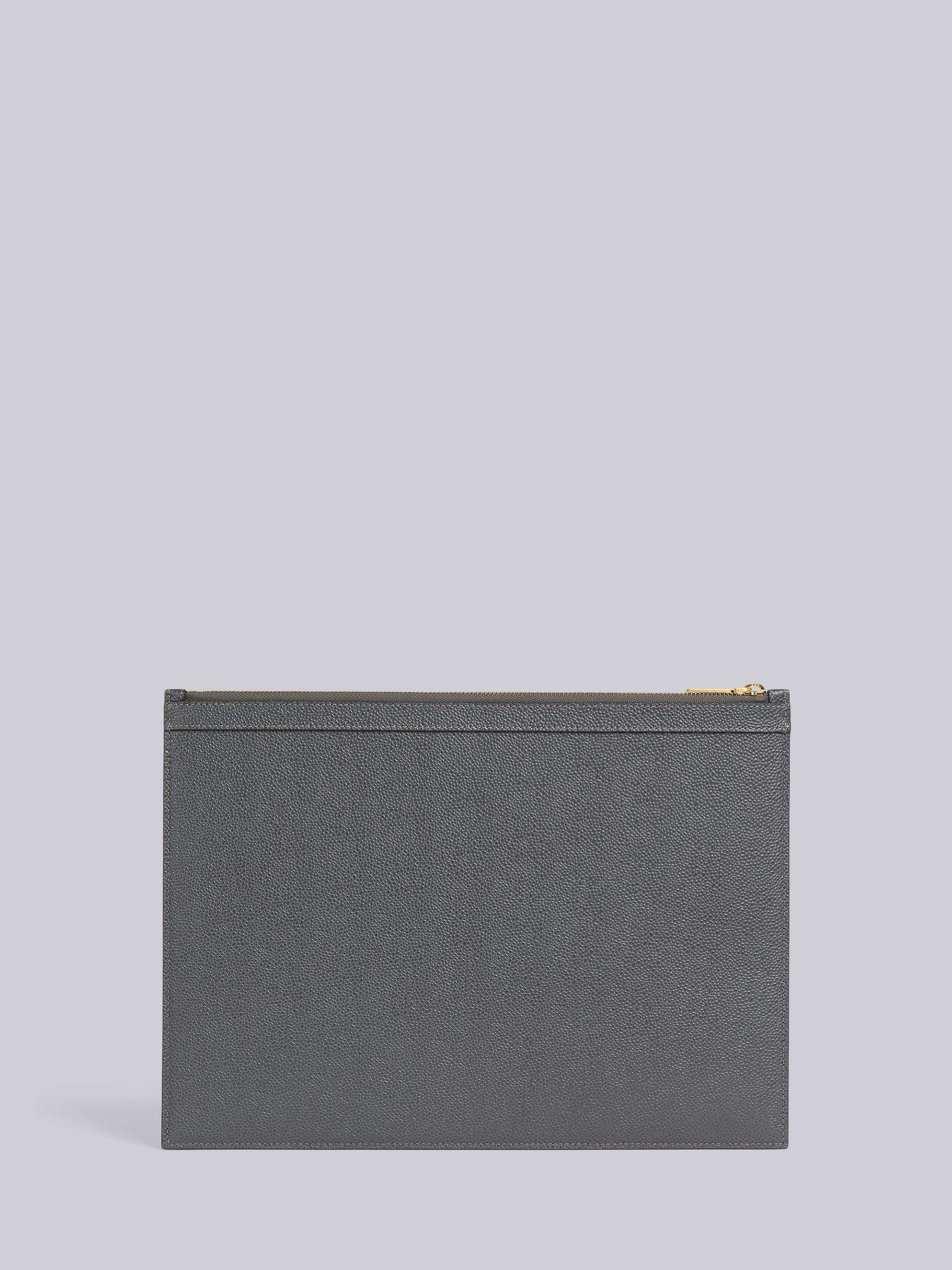 Thom Browne Rwb-stripe Clutch Bag In Gray
