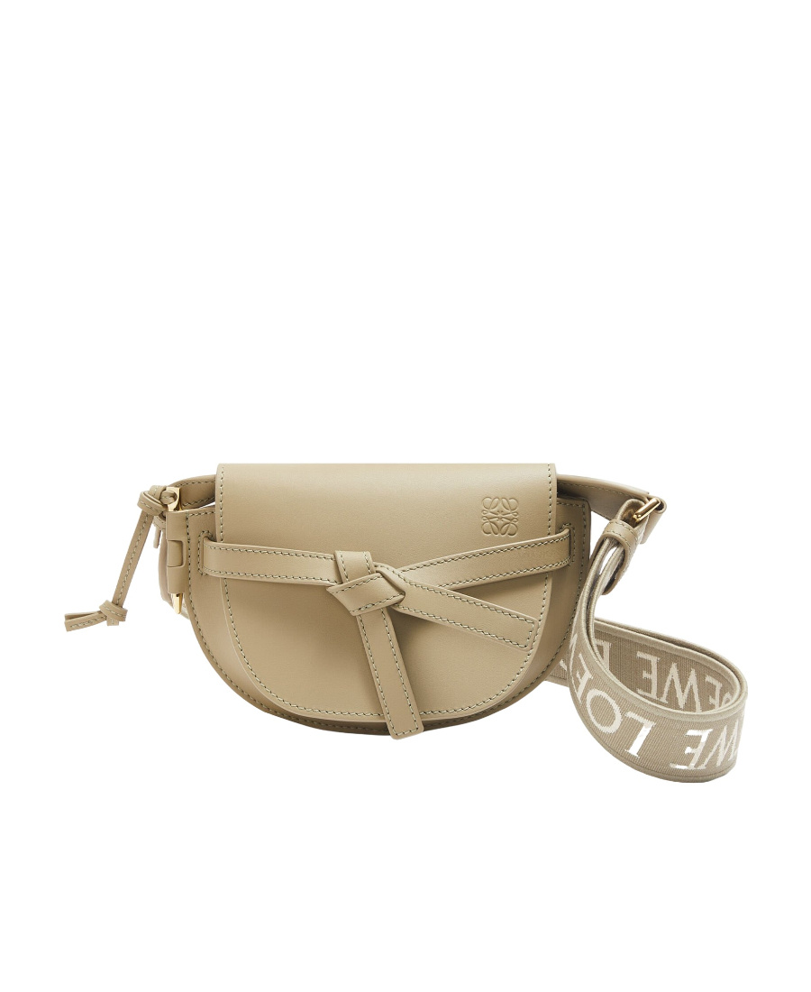 LOEWE MINI GATE DUAL BAG IN SOFT CALFSKIN AND JACQUARD