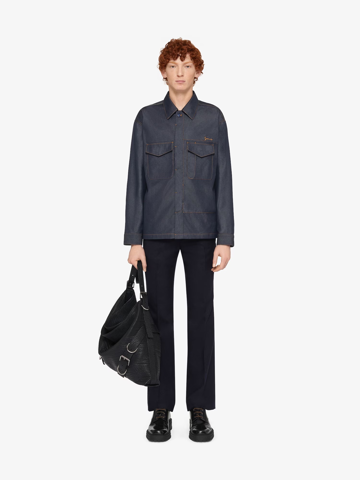 Givenchy Straight-leg Wool-blend Trousers In Blue