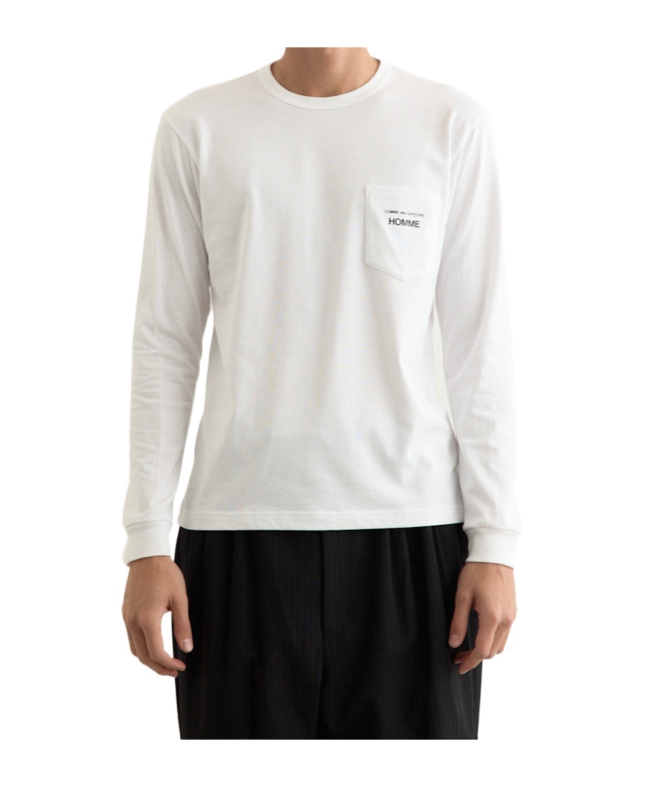 Comme Des Garçons Logo-print Patch-pocket T-shirt In White