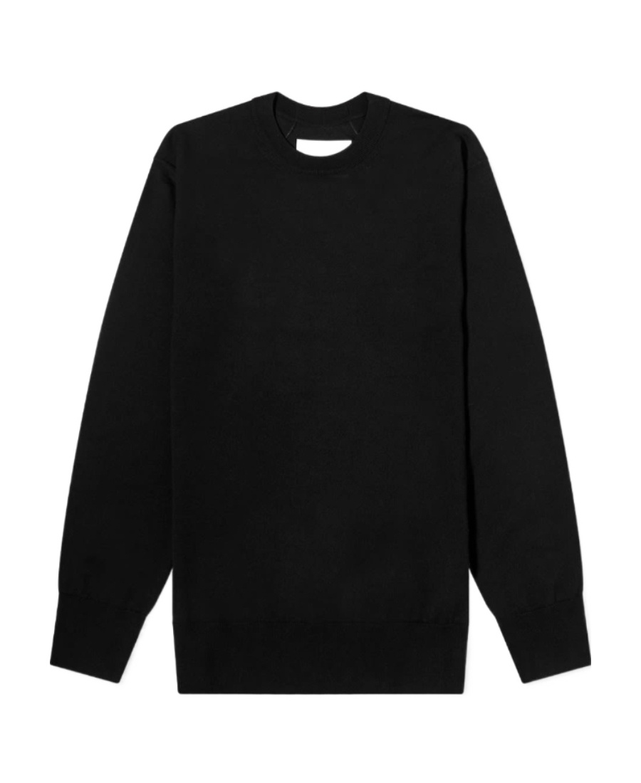 Jil Sander Crew Neck Pullover Sweater In Black