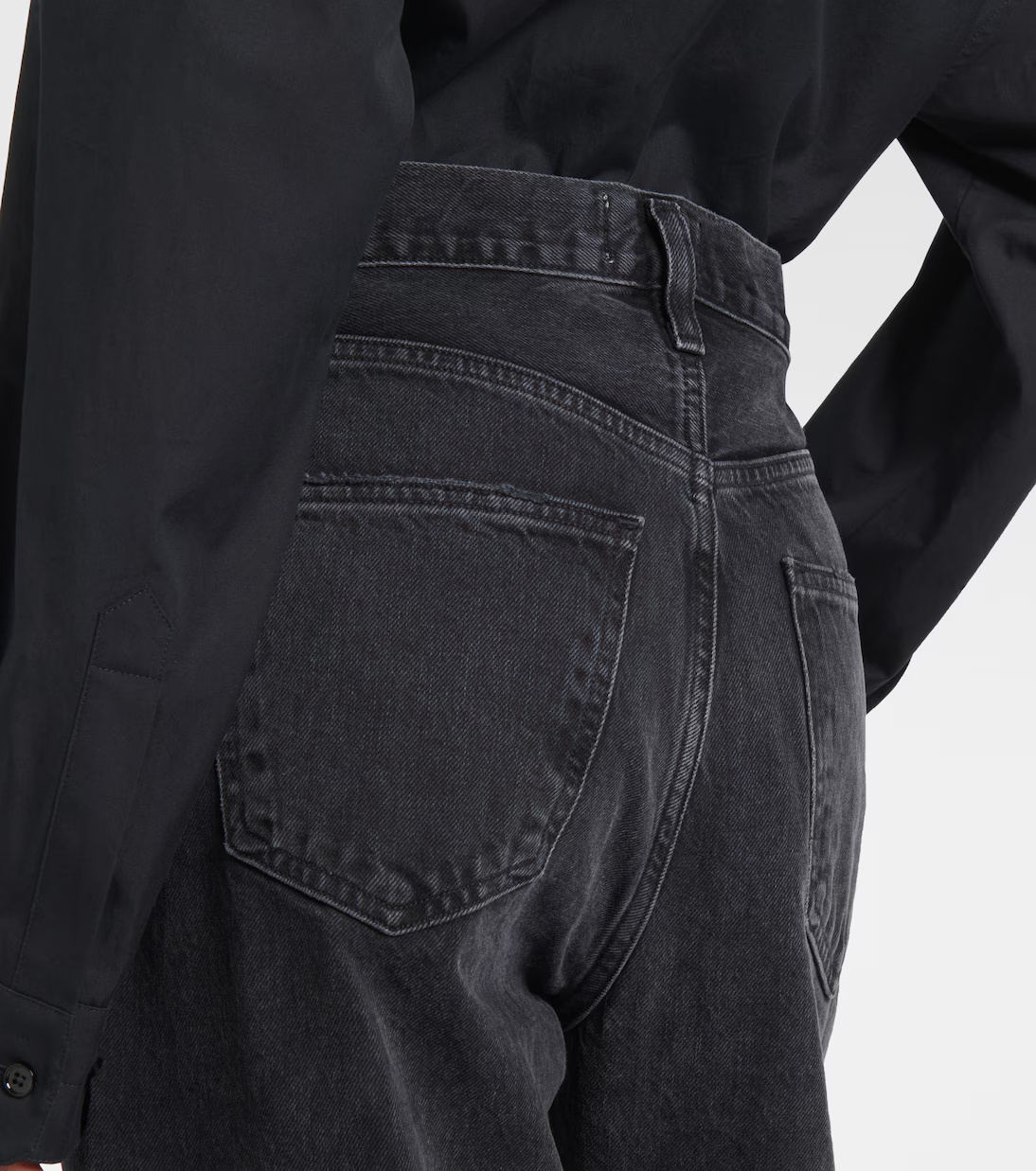 Agolde Low Curve Mid-rise Denim Trousers In Black