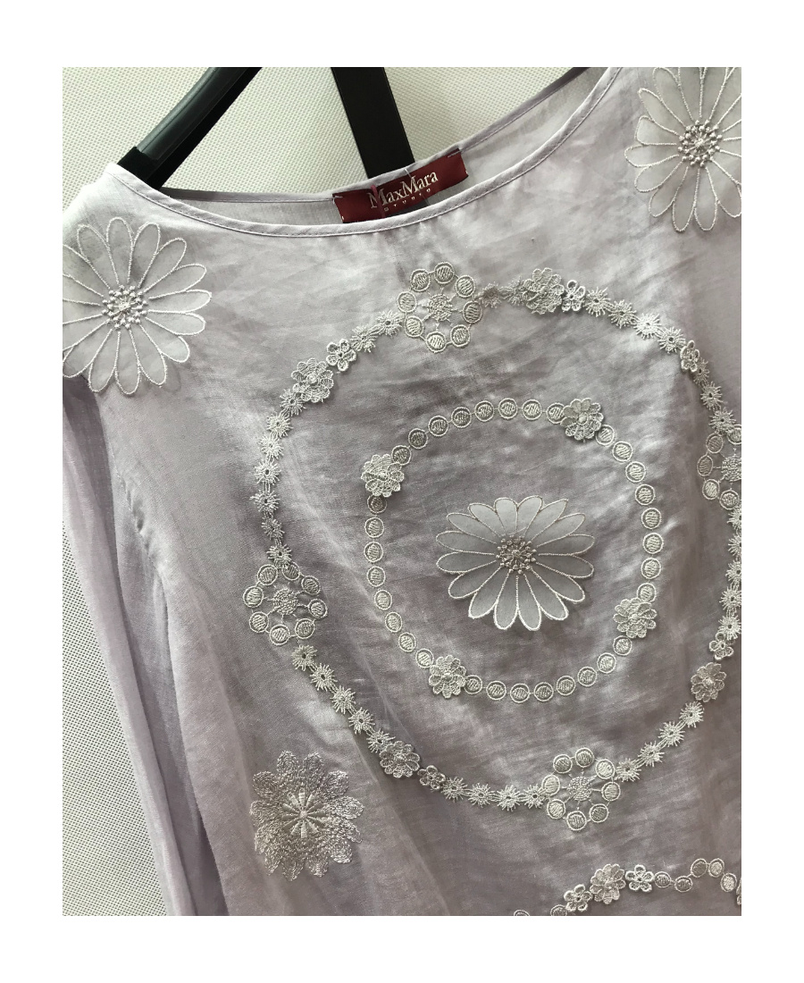 Max Mara Saloon Blouse With Round Neck In Gray