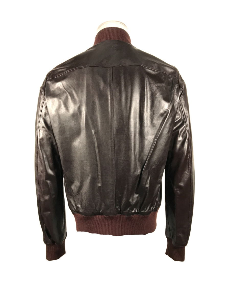 Gucci Logo Leather Jacket In Black
