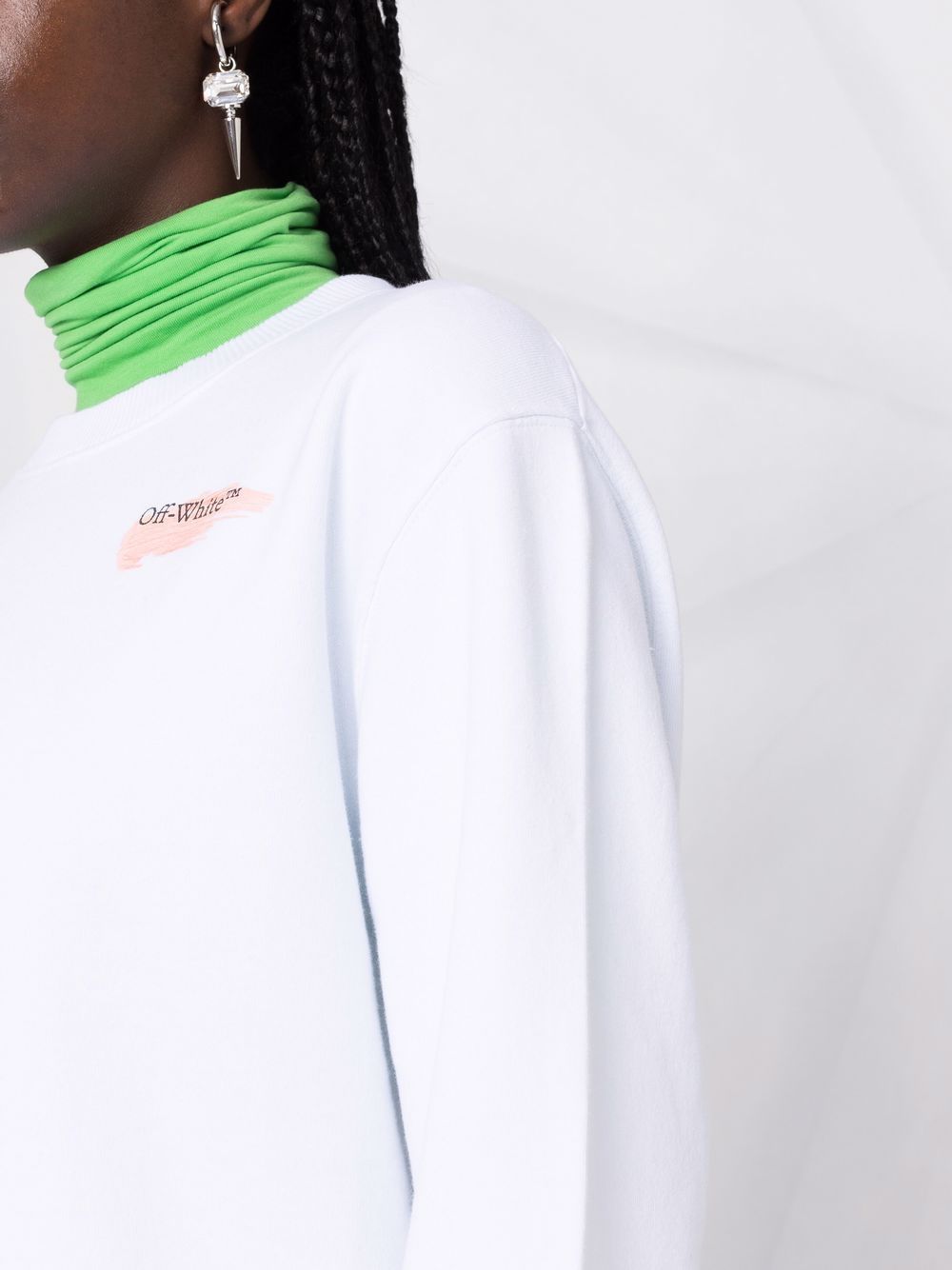 Off-white Painted Arrow-print Sweatshirt In White