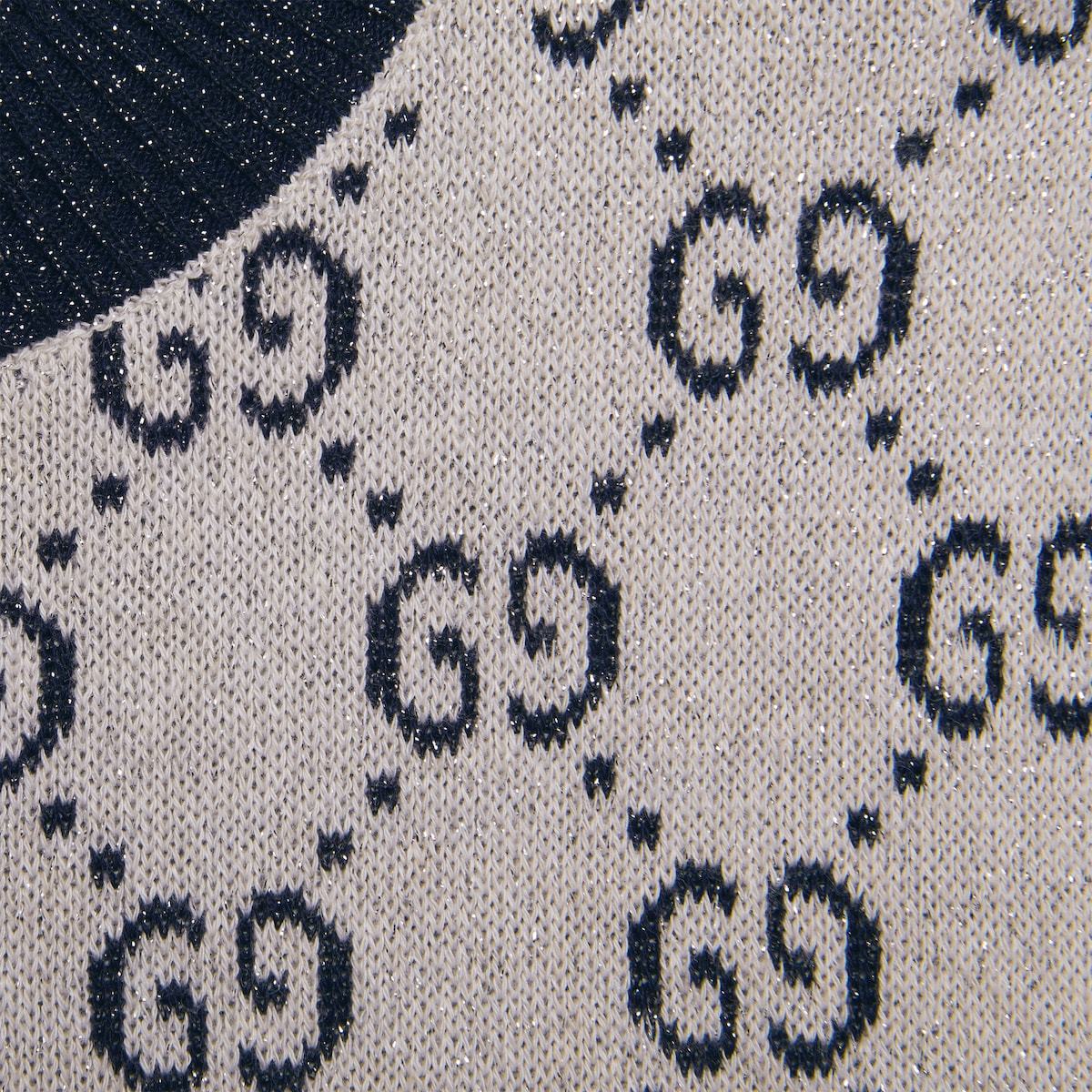 Gucci White Gg Jacquard Knit Sweater In White